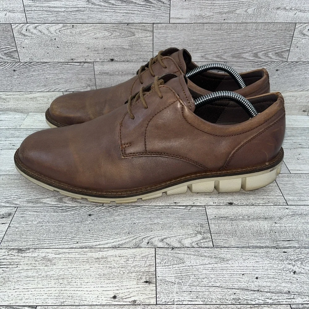 ECCO Jeremy Modern Brown Leather Oxford Shoes Men Size‎ EU 44 US 10.5